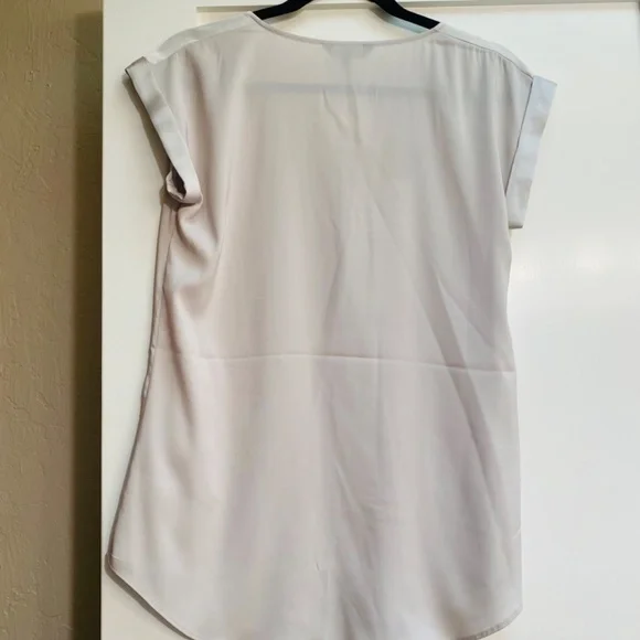 Express Short Sleeve Satin Blouse - Picture 7 of 9